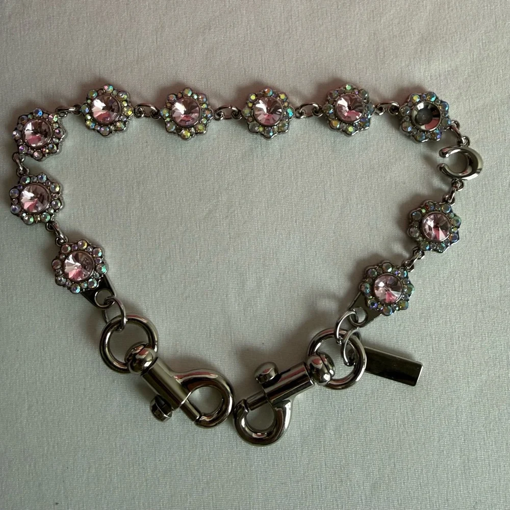 NWT Coach Teri Shoulder Bag In Signature Leather Pink/Silver Heart Charm CDA98